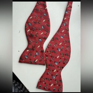 Leonard Paris Bow Tie Red Musical Instruments 100% Silk Adjustable